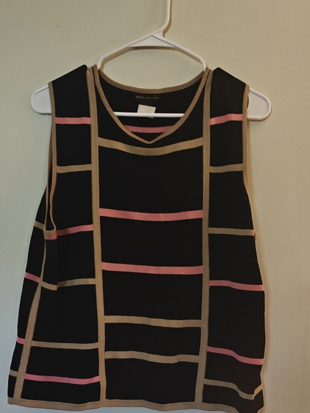 Grace Dane Lewis Vintage Colorblock Sleeveless Sweater